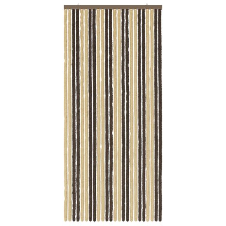 Insectengordijn Chenille Donkerbruin, Beige 100 x 220 cm 3