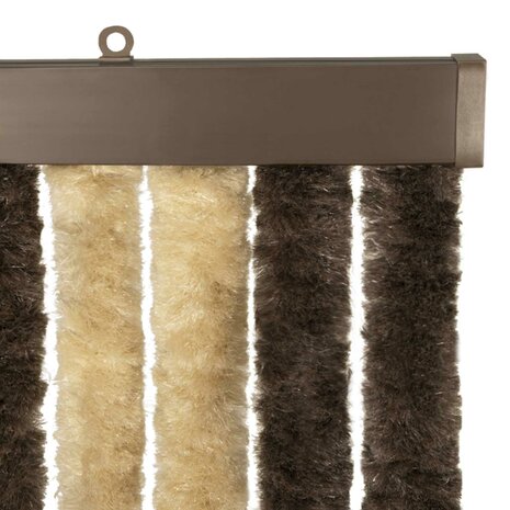Insectengordijn Chenille Donkerbruin, Beige 100 x 220 cm 4