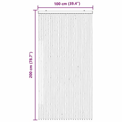 Insectengordijn Chenille Zilvergrijs en Roze 100 x 200 cm 6