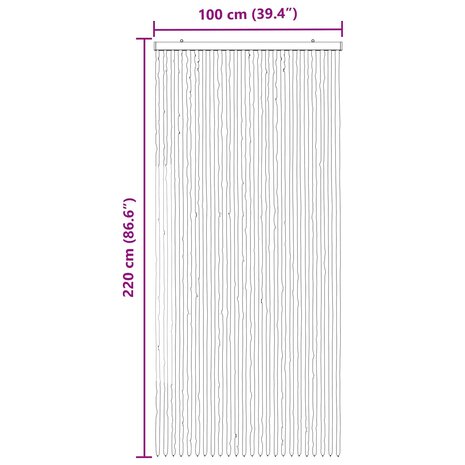 Insectengordijn Chenille Zilvergrijs en Roze 100 x 220 cm 6