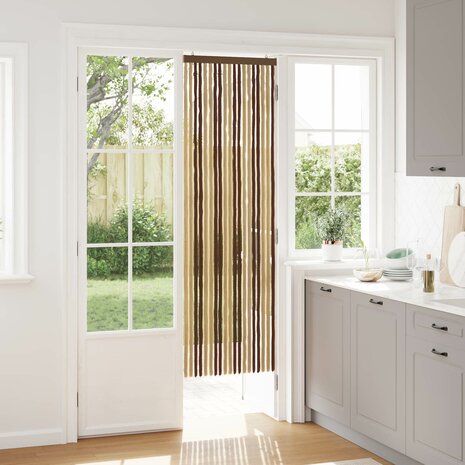 Insectengordijn Chenille Bruin en beige 56 x 185 cm 100% PP 1