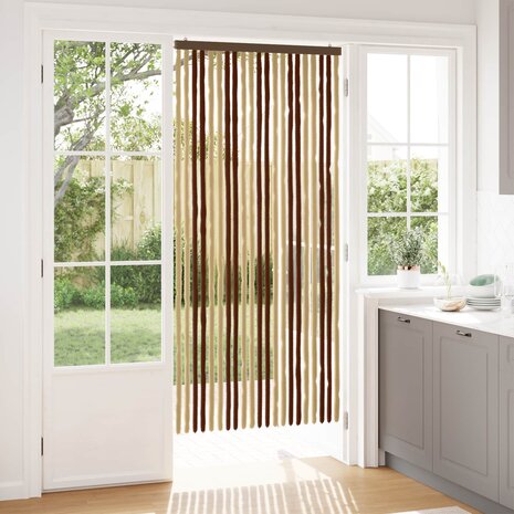 Insectengordijn Chenille Bruin en beige 90 x 200 cm 100% PP 1