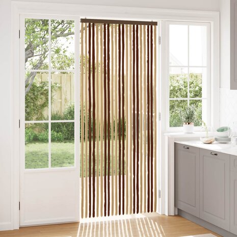 Insectengordijn Chenille Bruin en beige 90 x 220 cm 100% PP 1