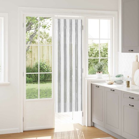 Insectengordijn Chenille Grijs en Wit 56 x 185 cm 100% PP 1