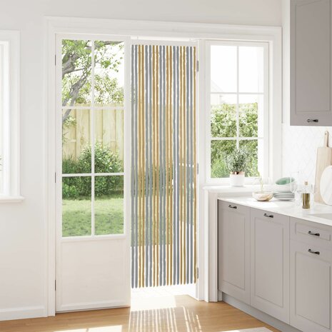 Insectengordijn Chenille Grijs en Beige 56 x 200 cm 100% PP 1