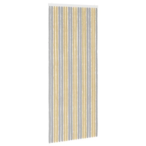 Insectengordijn Chenille Grijs en Beige 90 x 220 cm 100% PP 2