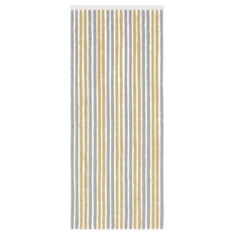 Insectengordijn Chenille Grijs en Beige 90 x 220 cm 100% PP 3