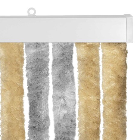 Insectengordijn Chenille Grijs en Beige 90 x 220 cm 100% PP 4