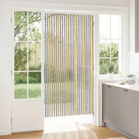 Insectengordijn Chenille Grijs en Beige 100 x 200 cm 100% PP 1