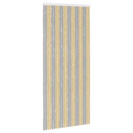 Insectengordijn Chenille Grijs en Beige 100 x 230 cm 100% PP 2