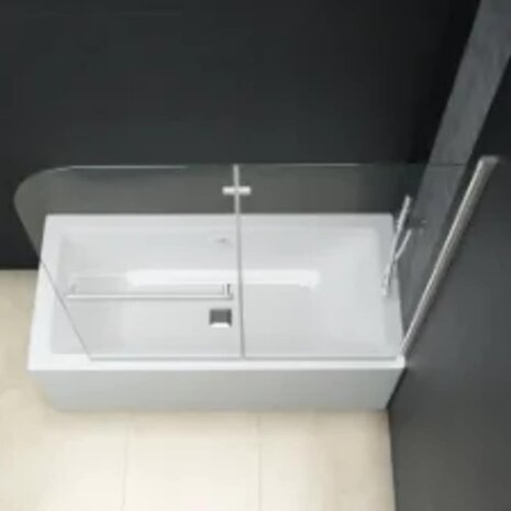 Douchewand inklapbaar 2 panelen 95x140 cm ESG 4