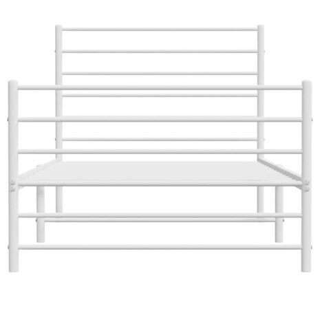Bedframe met hoofd- en voeteneinde metaal wit 90x190 cm 6