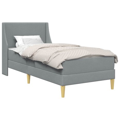 Bedframe met matras Lichtgrijs 80x 200 cm Polyester 2
