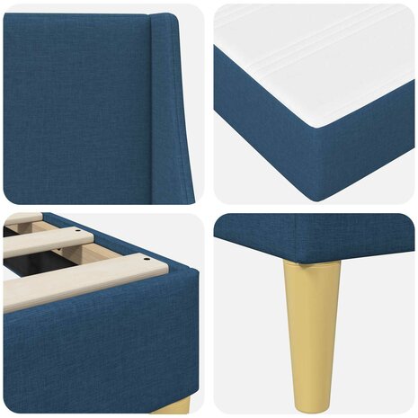 Bedframe met matras met hoofdeinde Blauw 80x 200 cm Polyester 9