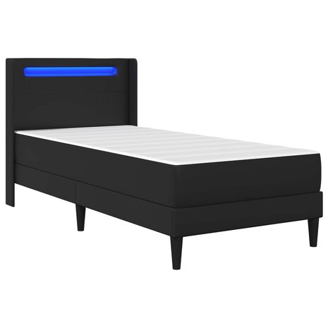 Bedframe met matras Zwart 90 x 200 cm Kunstleer 5
