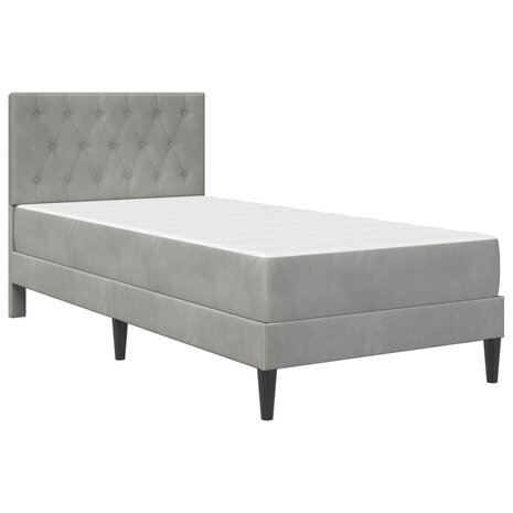Bedframe met matras Lichtgrijs 80 x 200 cm Fluweel 3
