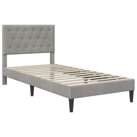 Bedframe met matras Lichtgrijs 80 x 200 cm Fluweel 4