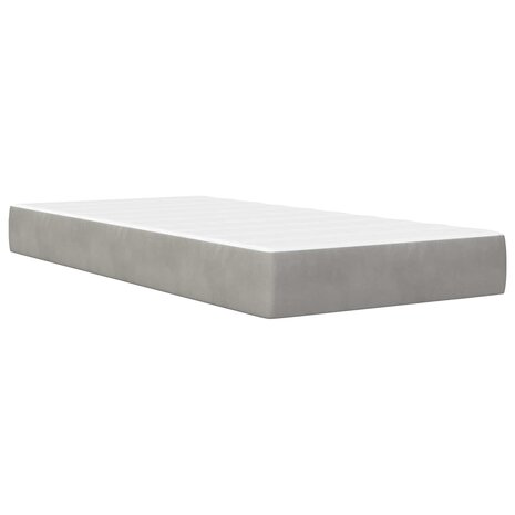 Bedframe met matras Lichtgrijs 80 x 200 cm Fluweel 5