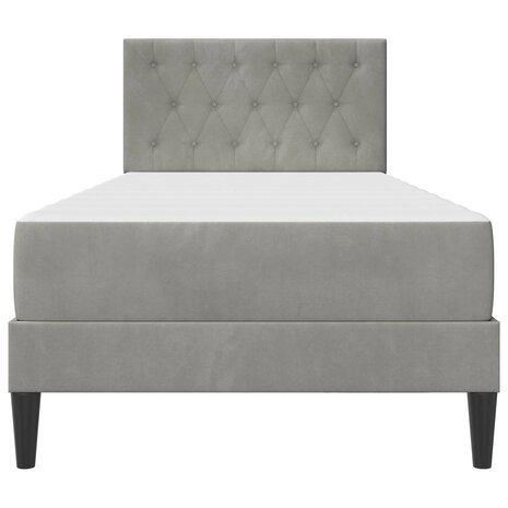 Bedframe met matras Lichtgrijs 80 x 200 cm Fluweel 6
