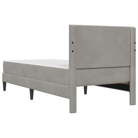 Bedframe met matras Lichtgrijs 80 x 200 cm Fluweel 8