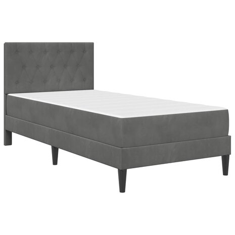 Bedframe met matras Donkergrijs 80 x 200 cm Fluweel 3