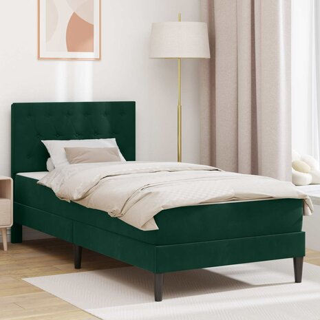 Bedframe met matras Donkergroen 80 x 200 cm Fluweel 1