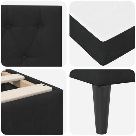 Bedframe met matras met hoofdeinde Zwart 80 x 200 cm Fluweel 9