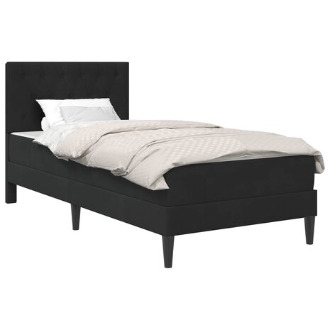 Bedframe met matras met hoofdeinde Zwart 90 x 190 cm Fluweel 2