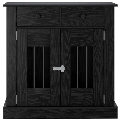Hondenbench Meubel Zwart eiken 80 x 47,5 x 80 cm Bewerkt hout 4