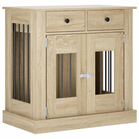 Hondenbench Meubel Sonoma Eiken 80 x 47,5 x 80 cm Bewerkt hout 2