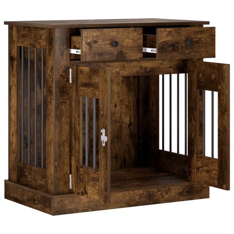 Hondenbench Meubel Gerookt eiken 80 x 47,5 x 80 cm Bewerkt hout 3