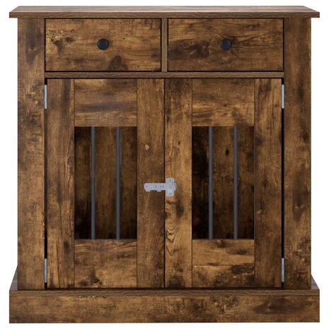 Hondenbench Meubel Gerookt eiken 80 x 47,5 x 80 cm Bewerkt hout 4