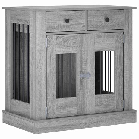 Hondenbench Meubel Grijs Sonoma 80 x 47,5 x 80 cm Bewerkt hout 2