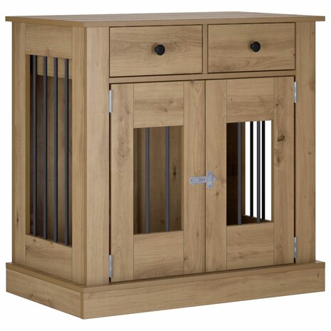 Hondenbench Meubel Artisanaal eiken 80 x 47,5 x 80 cm 2