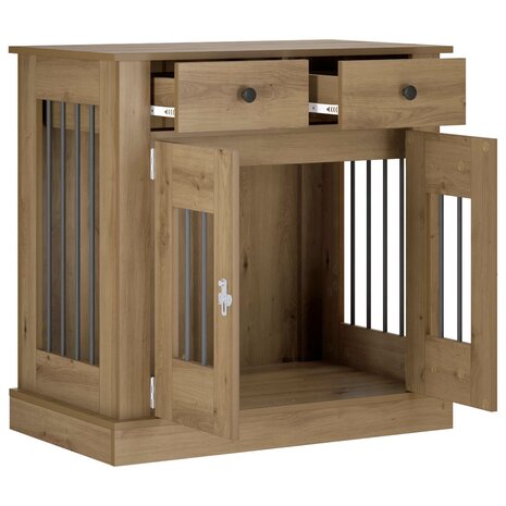 Hondenbench Meubel Artisanaal eiken 80 x 47,5 x 80 cm 3