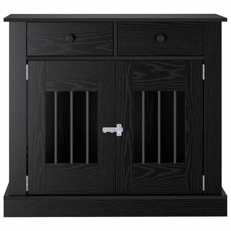 Hondenbench Meubel Zwart eiken 90 x 47,5 x 80 cm Bewerkt hout 4