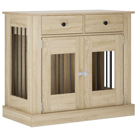 Hondenbench Meubel Sonoma Eiken 90 x 47,5 x 80 cm Bewerkt hout 2