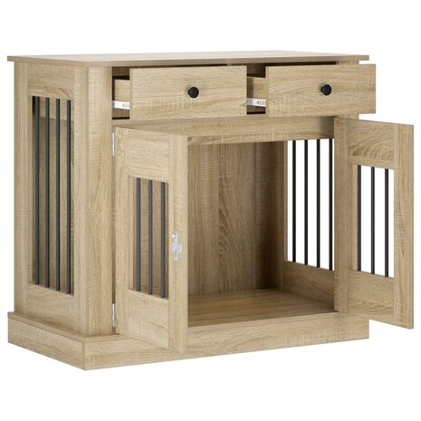 Hondenbench Meubel Sonoma Eiken 90 x 47,5 x 80 cm Bewerkt hout 3