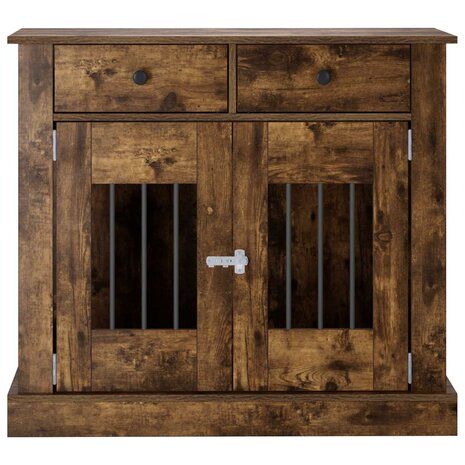 Hondenbench Meubel Gerookt eiken 90 x 47,5 x 80 cm Bewerkt hout 4