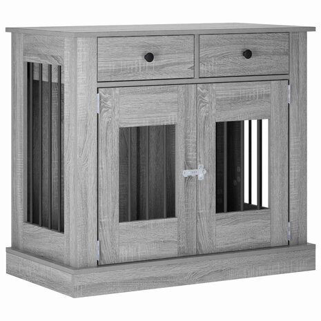 Hondenbench Meubel Grijs Sonoma 90 x 47,5 x 80 cm Bewerkt hout 2