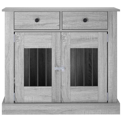 Hondenbench Meubel Grijs Sonoma 90 x 47,5 x 80 cm Bewerkt hout 4