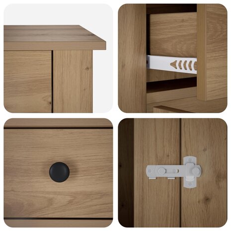 Hondenbench Meubel Artisanaal eiken 90 x 47,5 x 80 cm 7