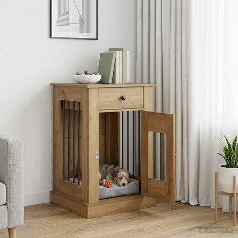 Hondenbench Meubel Artisanaal eiken 50 x 47,5 x 80 cm 1