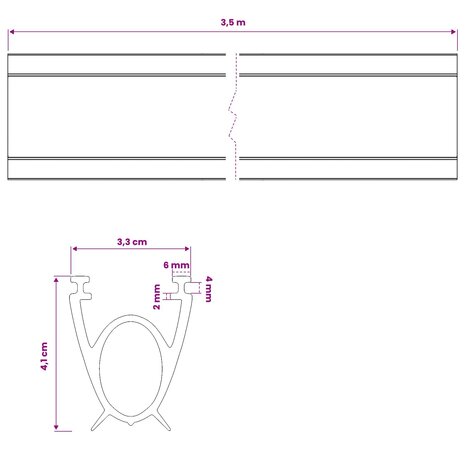 Garage Deurafsluiting Zwart 41 x 33 mm 3,5 m PVC 8