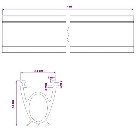 Garage Deurafsluiting Zwart 41 x 33 mm 4 m PVC 8