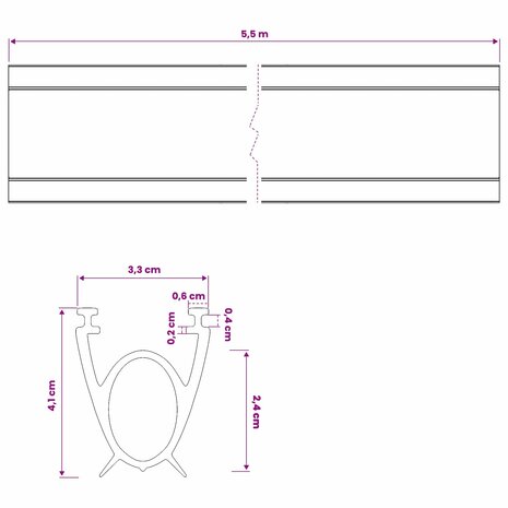 Garage Deurafsluiting Zwart 41 x 33 mm 5,5 m PVC 8