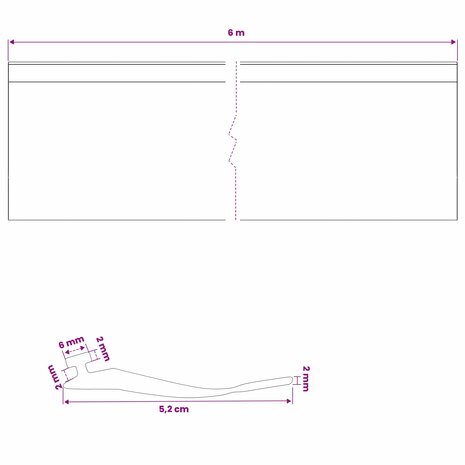 Garage Deurafsluiting Zwart 52 x 2 mm 6 m PVC 9