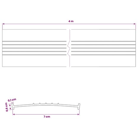 Garage Deurafsluiting Zwart 70 x 6 mm 4 m PVC 8