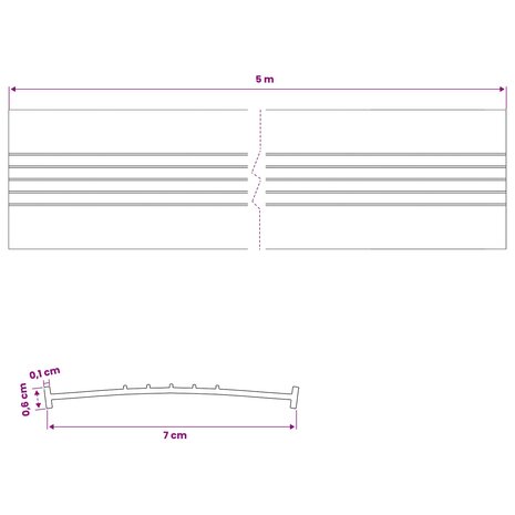Garage Deurafsluiting Zwart 70 x 6 mm 5 m PVC 8