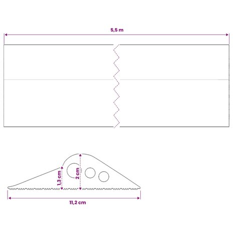 Drempelprofiel voor garagedeur 112 x 20 mm 5,5 m EPDM-rubber 8